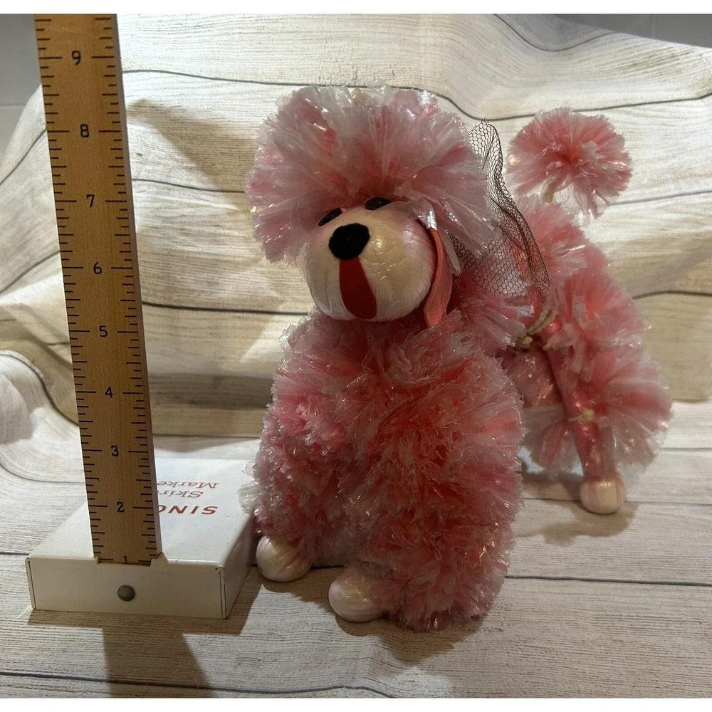 Vintage Kitschy Handmade Plastic Pompom Pom Poms Pink Poodle 9